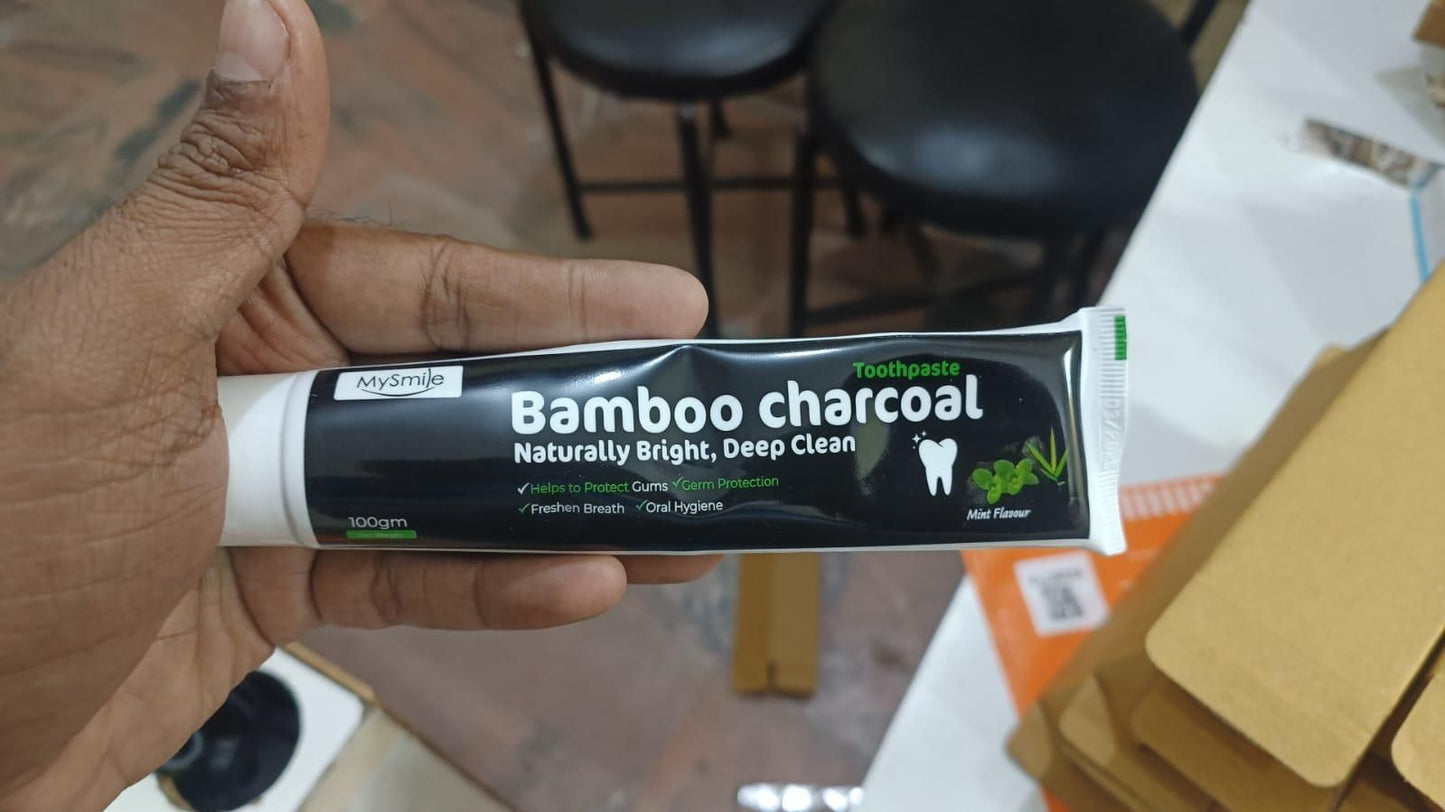 Bamboo Charcoal Toothpaste, Mint Flavor, Natural Deep Clean 100gm Each (Pack of 2)