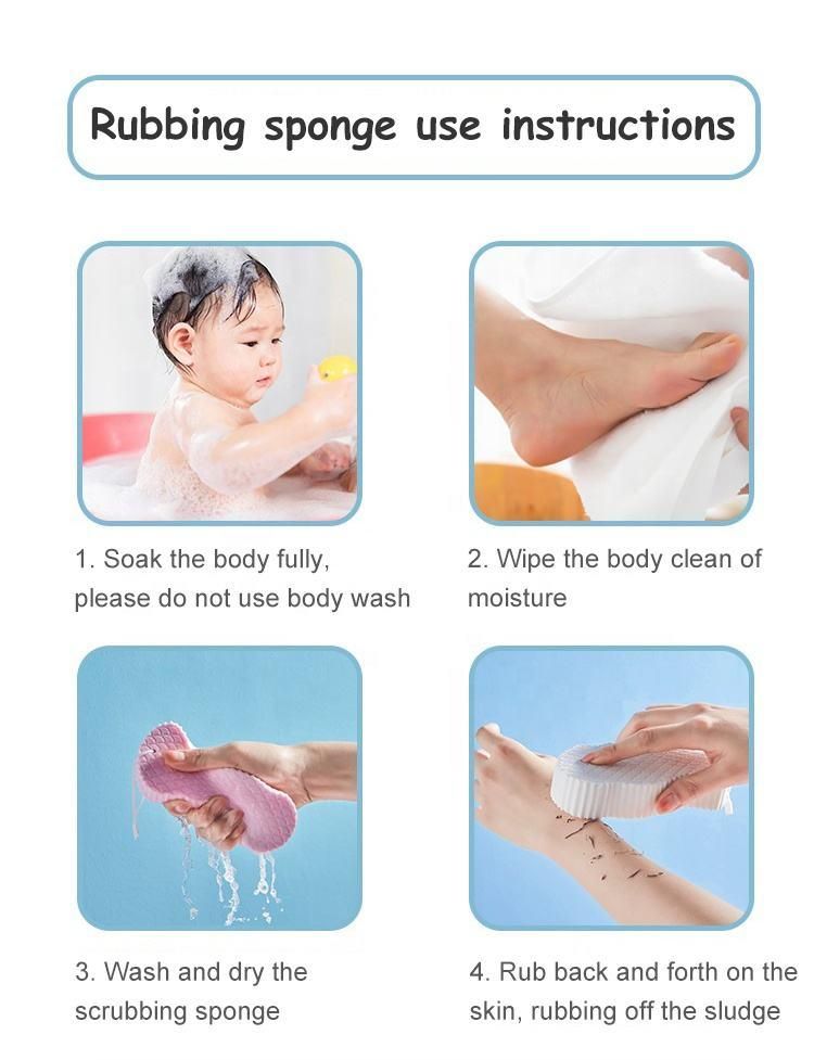 Kids Magic Bath Sponge Exfoliating Brush for Gentle Dead Skin Removal - Baby Body Scrubber & Massage Cleaning Tool  (Pack of 4)