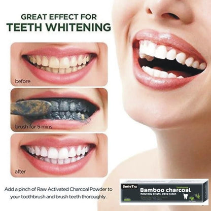 Bamboo Charcoal Toothpaste, Mint Flavor, Natural Deep Clean 100gm Each (Pack of 2)