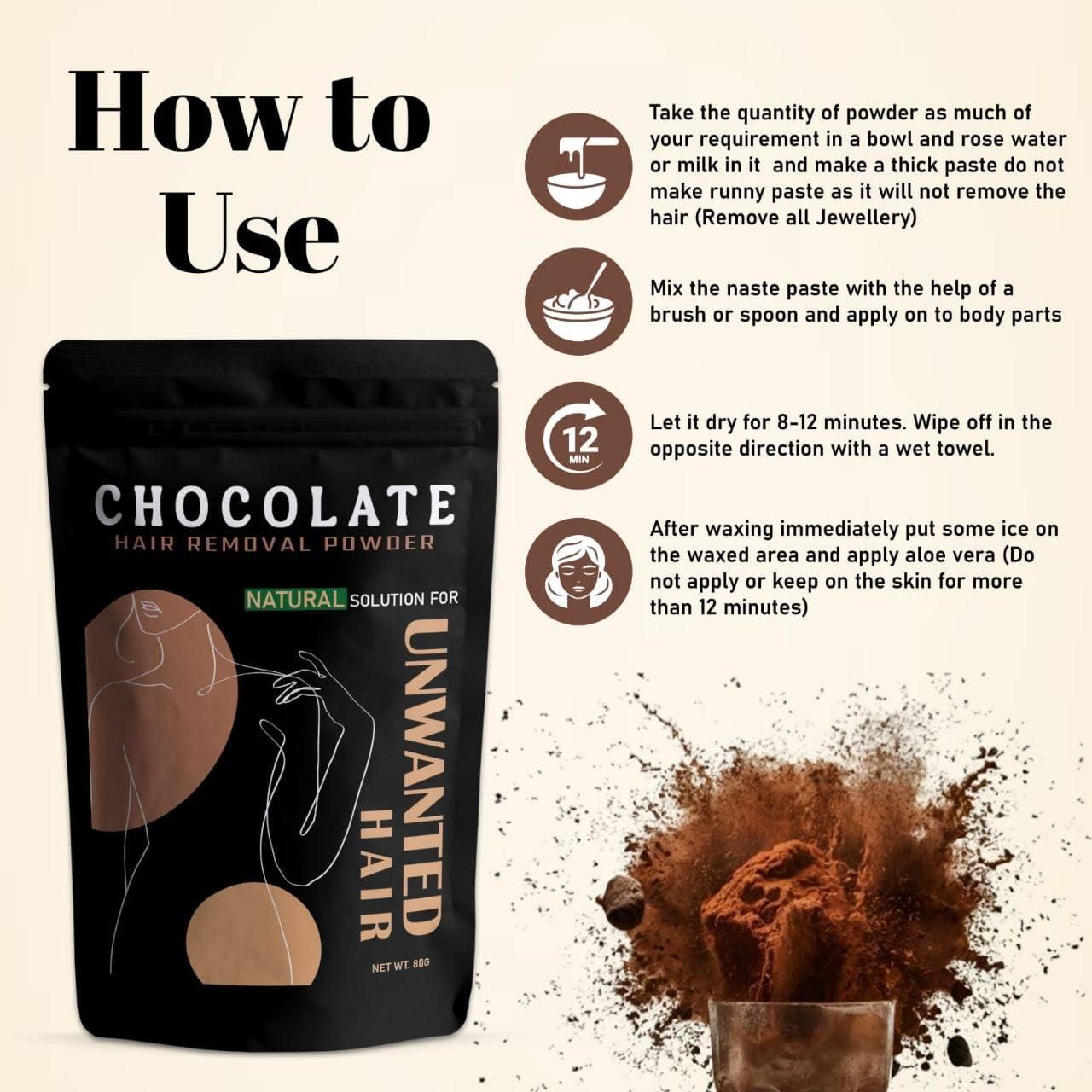 Chocolate Wax Powder -10minute painless Hair Removal
