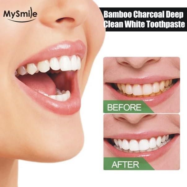 Bamboo Charcoal Toothpaste, Mint Flavor, Natural Deep Clean 100gm Each (Pack of 2)
