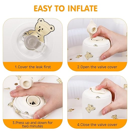 Inflatable Baby Seat-Infant Back Support Sofa, Child to Toddler Chair for 3 to 36 Months Kids