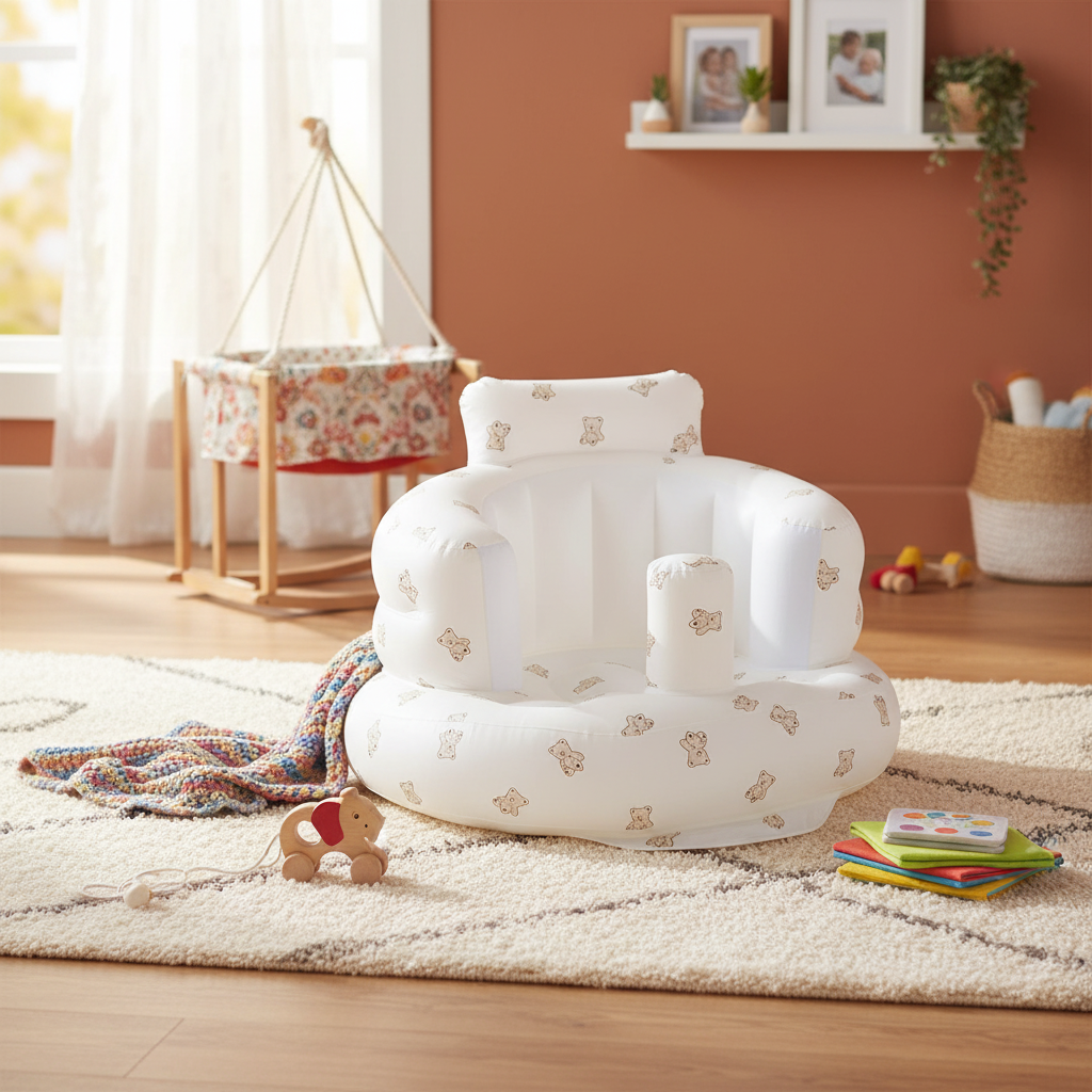 Inflatable Baby Seat in warm nursery setting