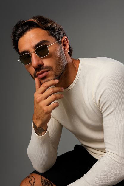 Suga Octagon Round Black Sunglass